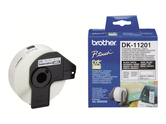 Bekijk afbeelding 4 van BROTHER P-Touch DK-11201 die-cut standard address label 29x90mm 400 labels